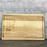 Schneidbrett Kernesche mit Saftrille, 30 x 20 cm