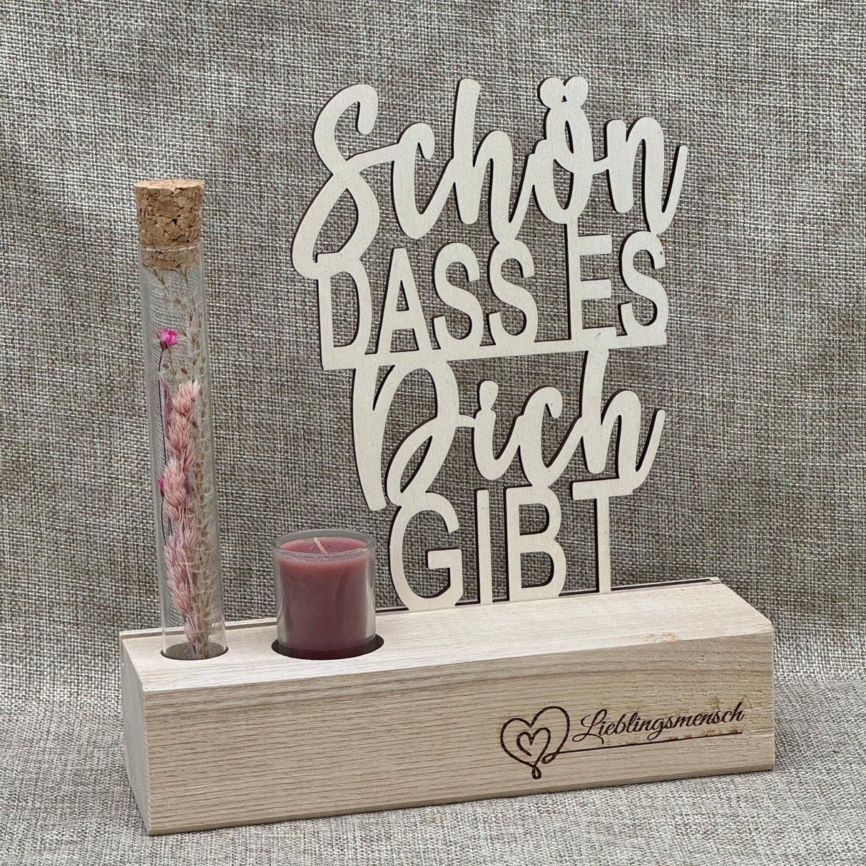 Deko Aufsteller Deluxe Heute ist ein guter Tag um glücklich zu sein, personalisierbar