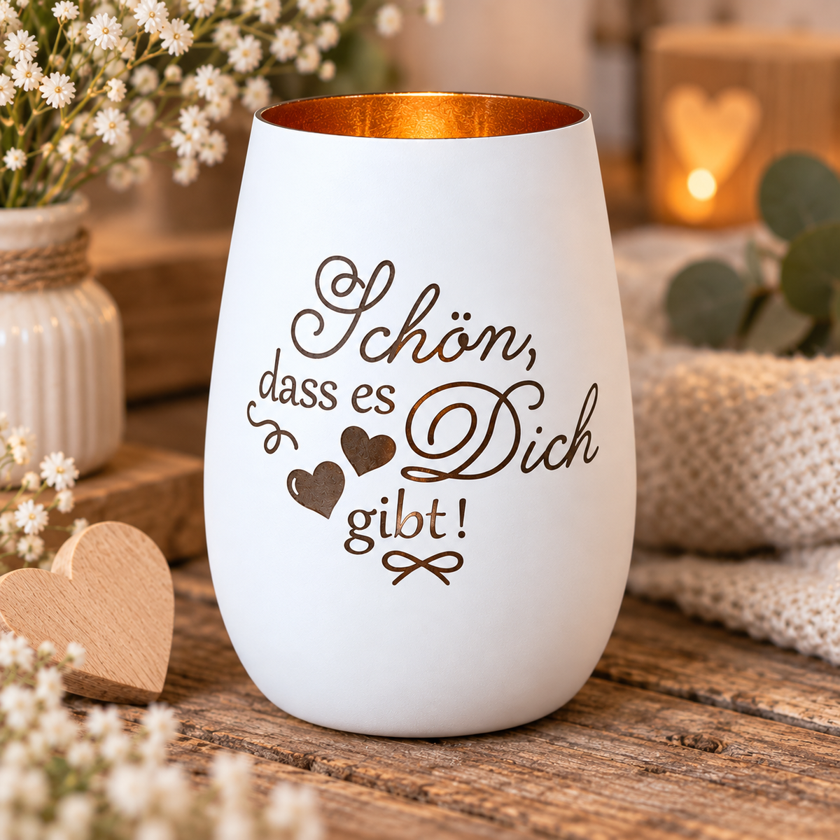 Deko Light „Schön, dass es Dich gibt“ – Geschenk für beste Freundin & Herzensmenschen