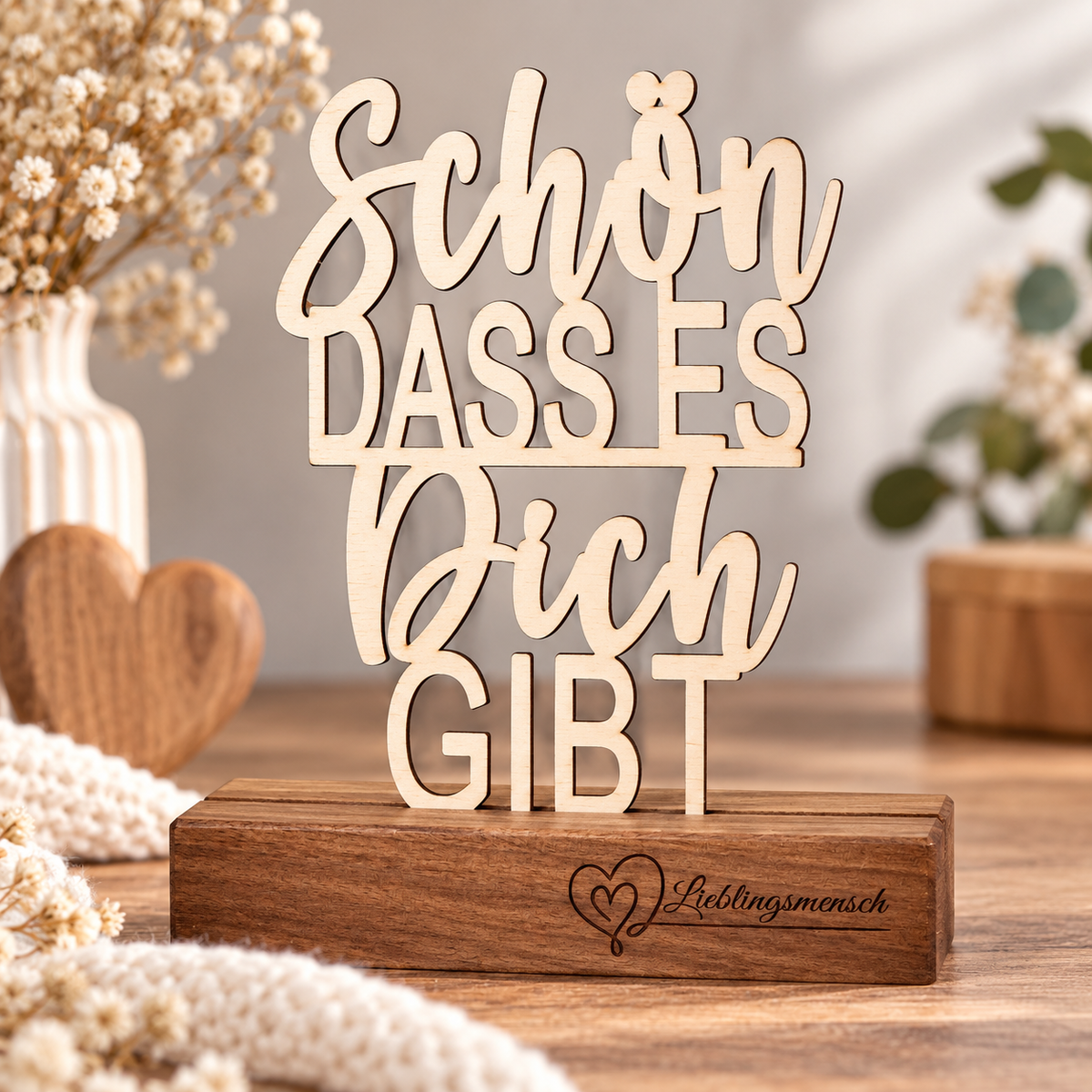 Deko Aufsteller - Schön, dass es Dich gibt | personalisiert