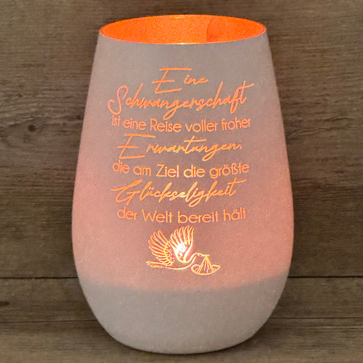 Deko Light - Schwangerschaft (Storch), personalisierbar
