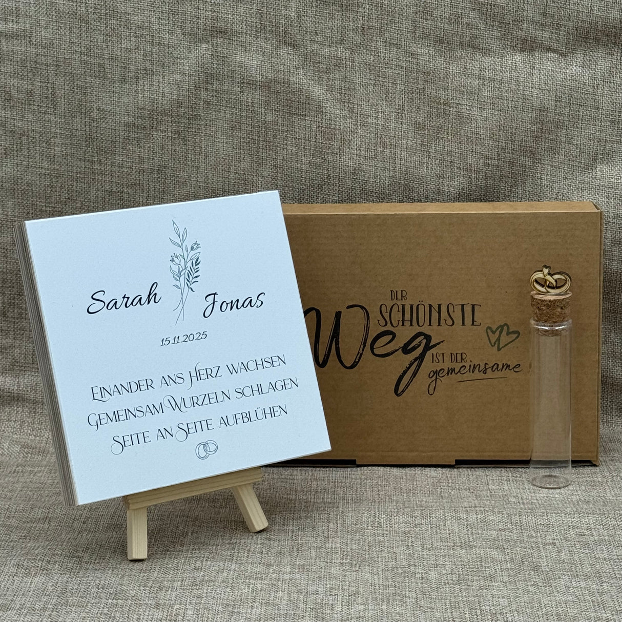 Geschenkset Hochzeit, personalisiert