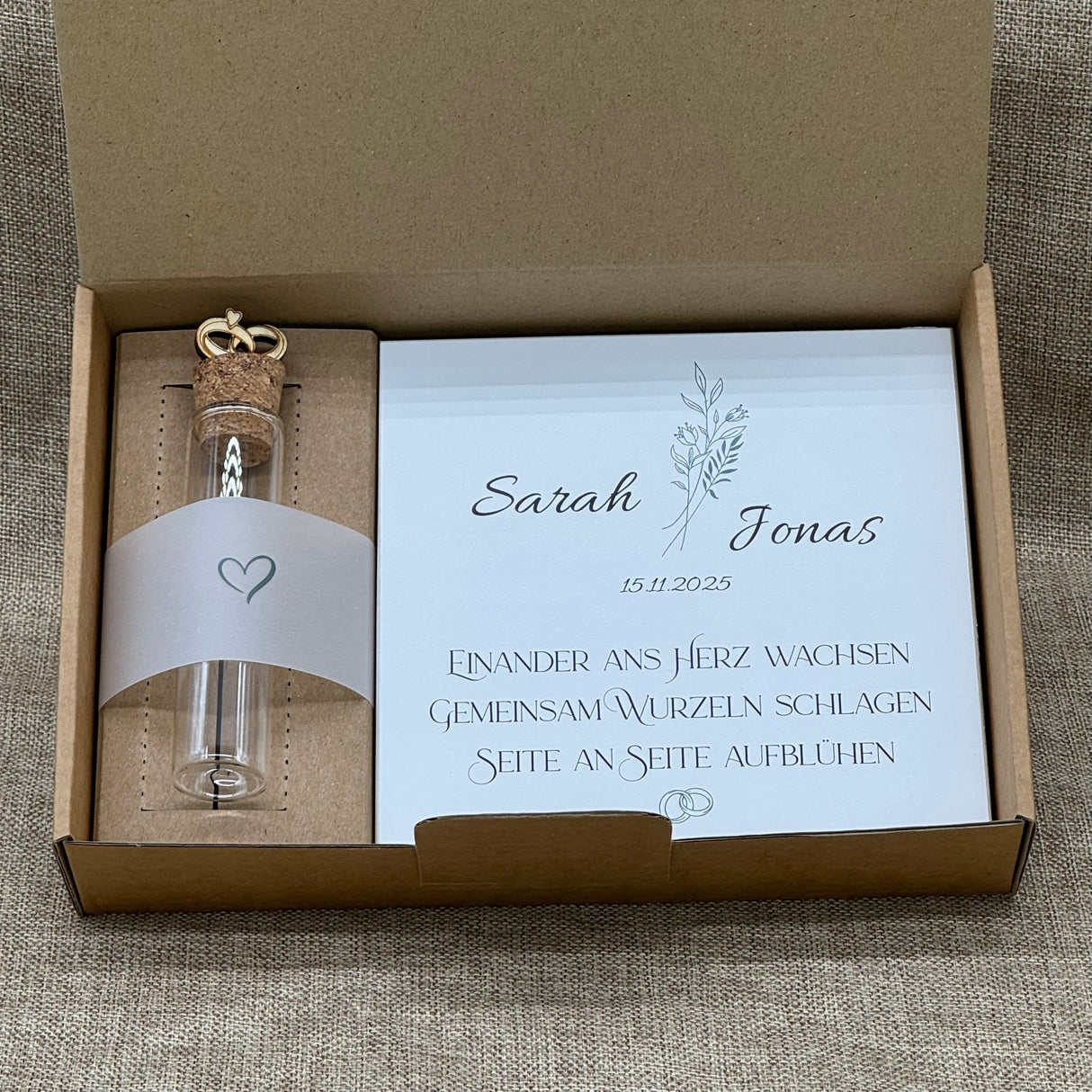 Geschenkset Hochzeit, personalisiert