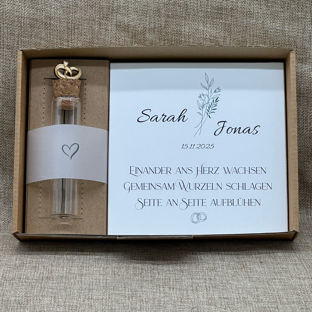 Geschenkset Hochzeit, personalisiert