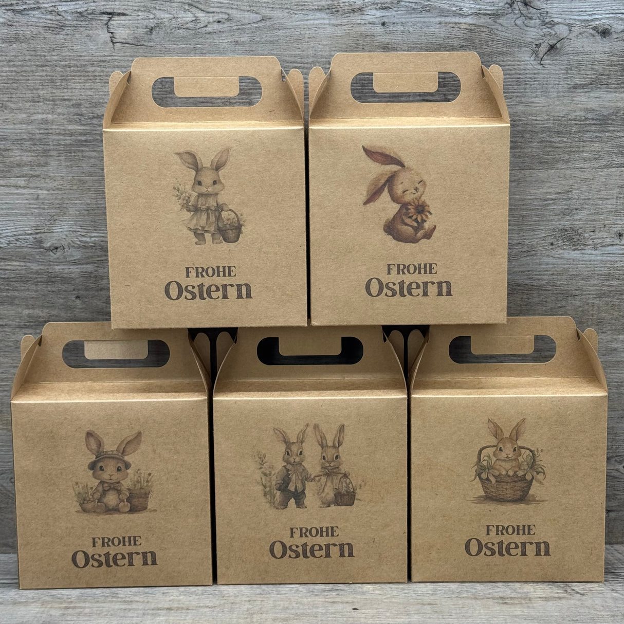 Giebelverpackung klein, Frohe Ostern, 5 Stück