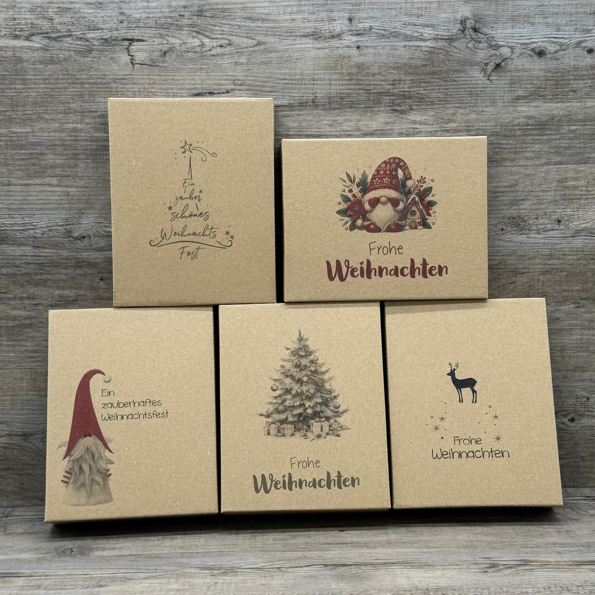 Geschenkverpackung Weihnachten 19 x 15 x 5cm, 5 Stück