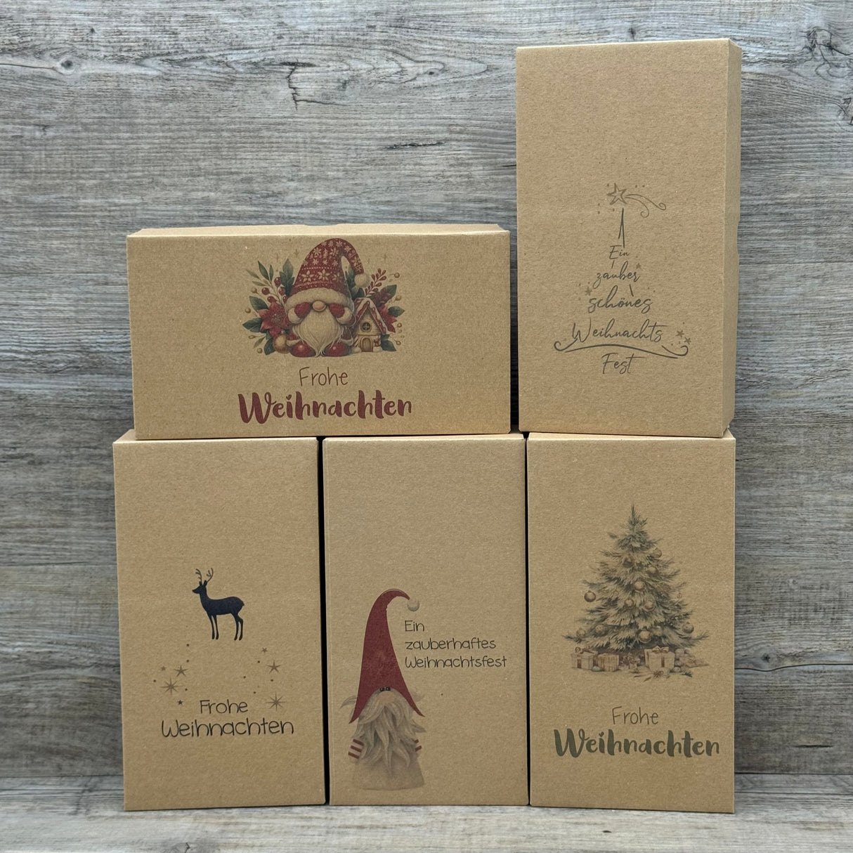 Geschenkverpackung Weihnachten 21 x 11 x 6cm, 5 Stück