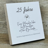 Wooden Block - 25 Jahre Einen Menschen lieben mit Goldprägung