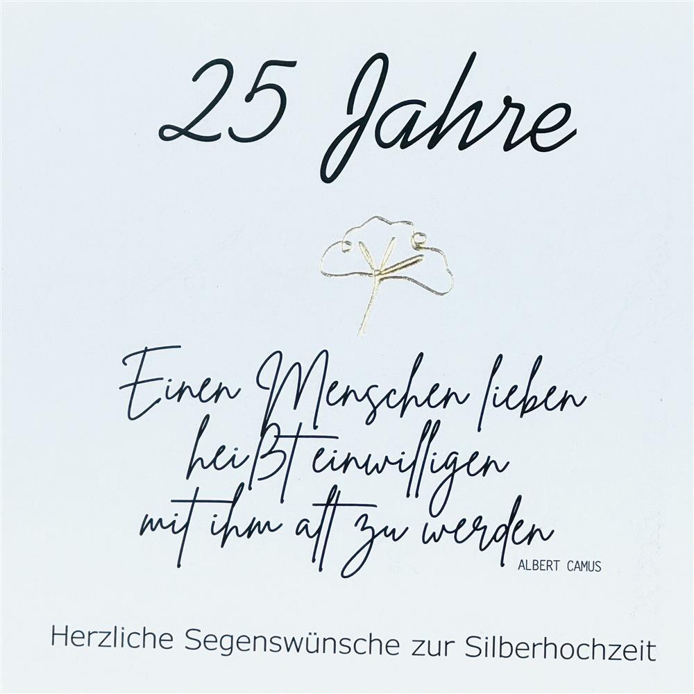 Wooden Block - 25 Jahre Einen Menschen lieben mit Goldprägung