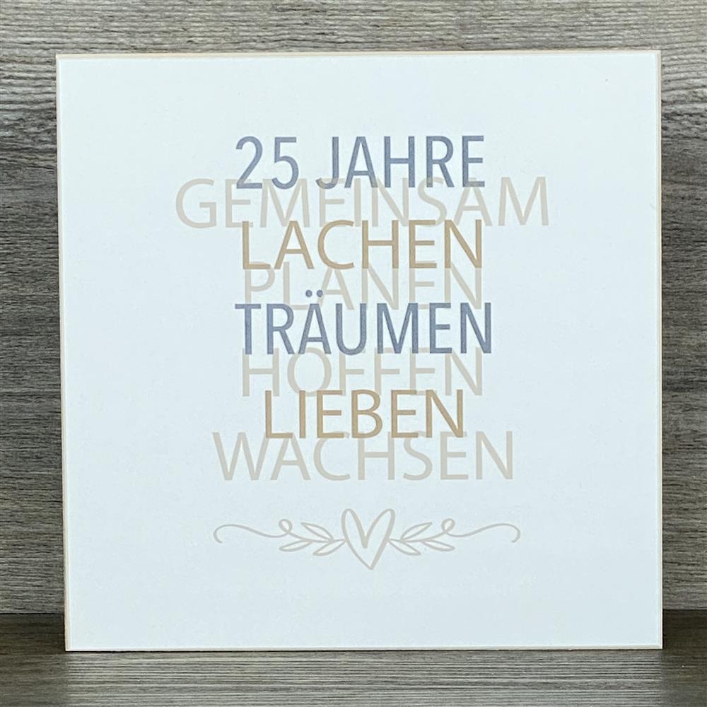 Wooden Block - 25 Jahre Gemeinsam, personalisierbar