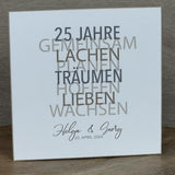 Wooden Block - 25 Jahre Gemeinsam, personalisierbar