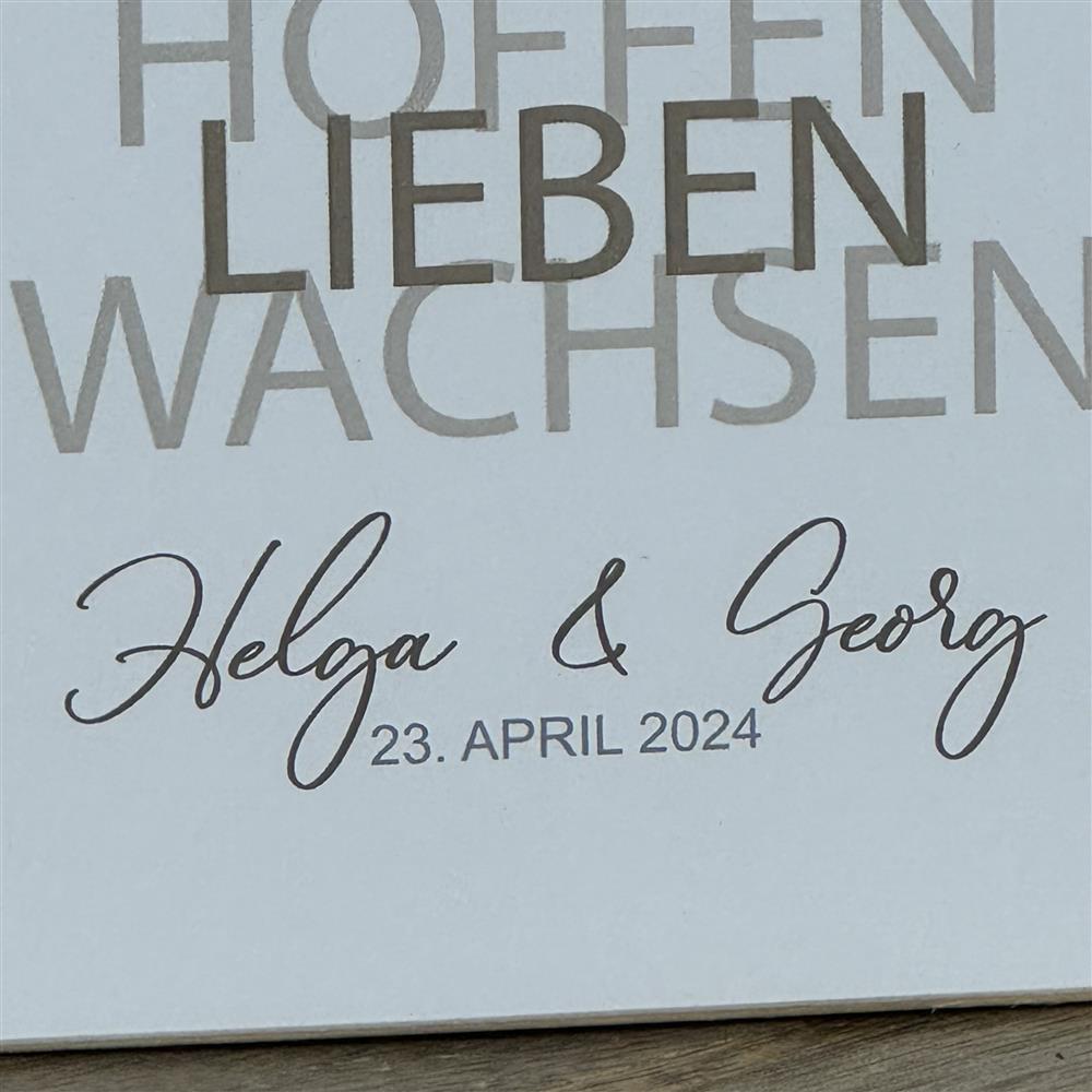 Wooden Block - 25 Jahre Gemeinsam, personalisierbar