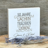 Wooden Block - 50 Jahre Gemeinsam, personalisierbar