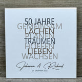 Wooden Block - 50 Jahre Gemeinsam, personalisierbar