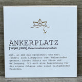 Wooden Block - Ankerplatz mit Goldprägung