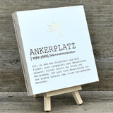 Wooden Block - Ankerplatz mit Goldprägung