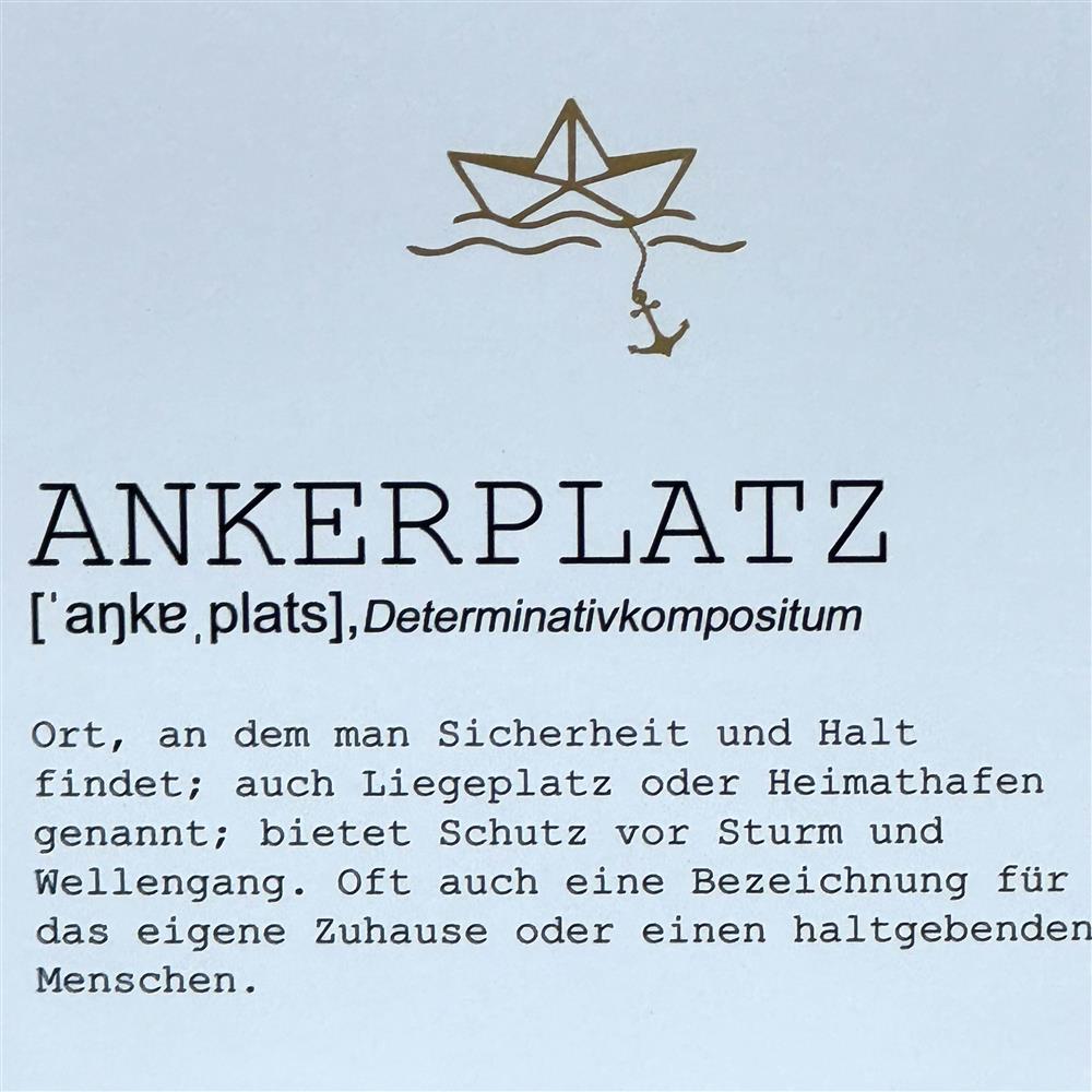 Wooden Block - Ankerplatz mit Goldprägung