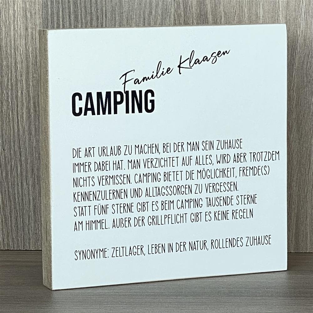 Wooden Block - Camping