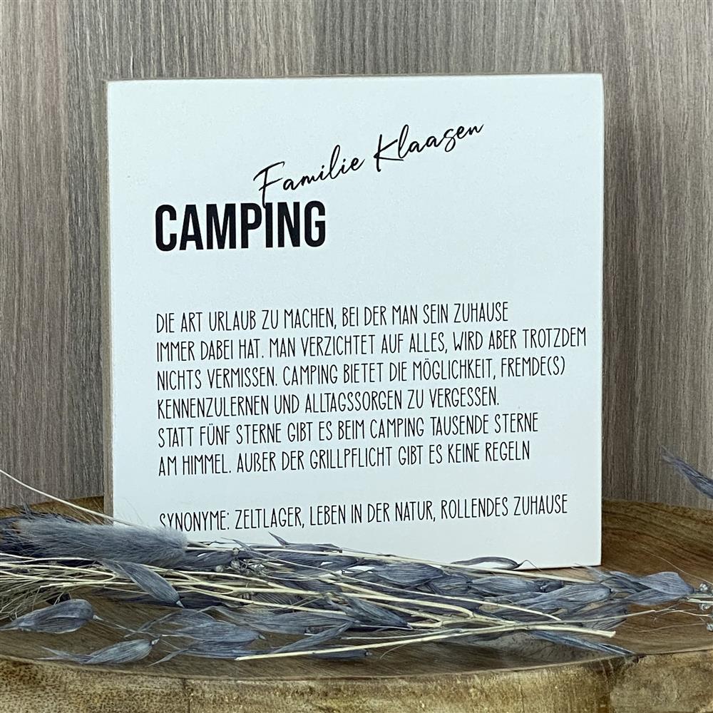 Wooden Block - Camping