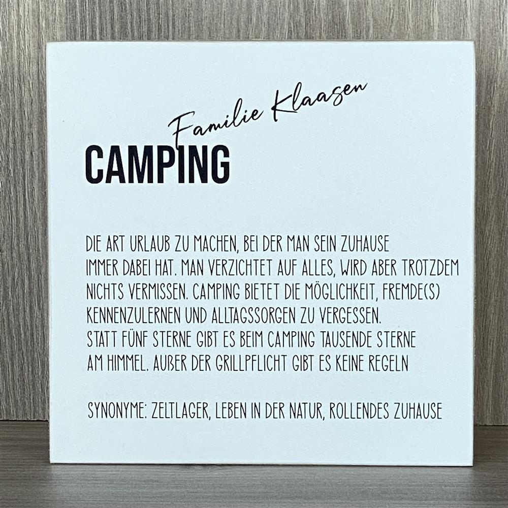 Wooden Block - Camping