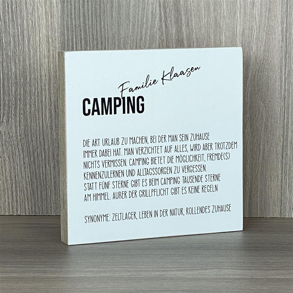 Wooden Block - Camping