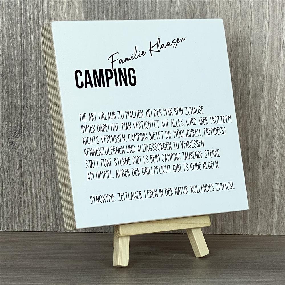 Wooden Block - Camping