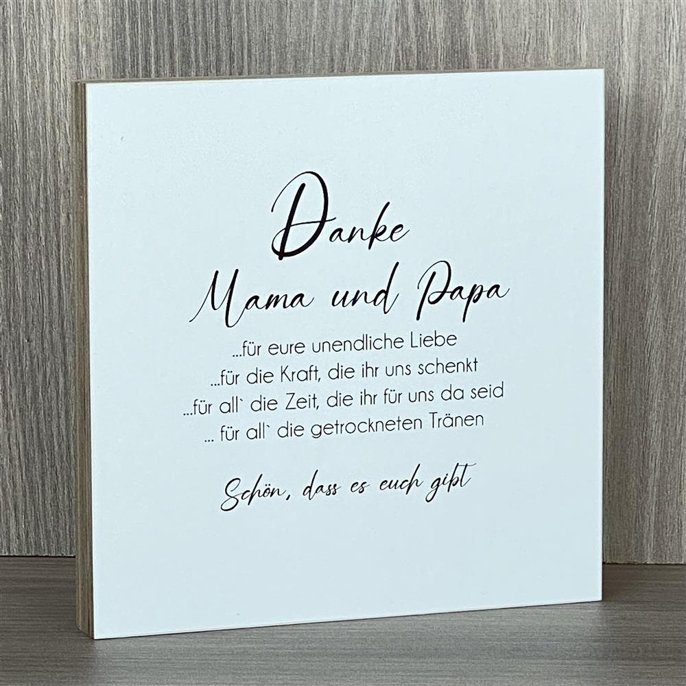 Wooden Block - Danke Mama und Papa