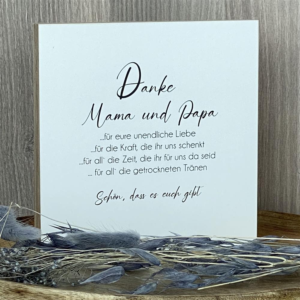 Wooden Block - Danke Mama und Papa