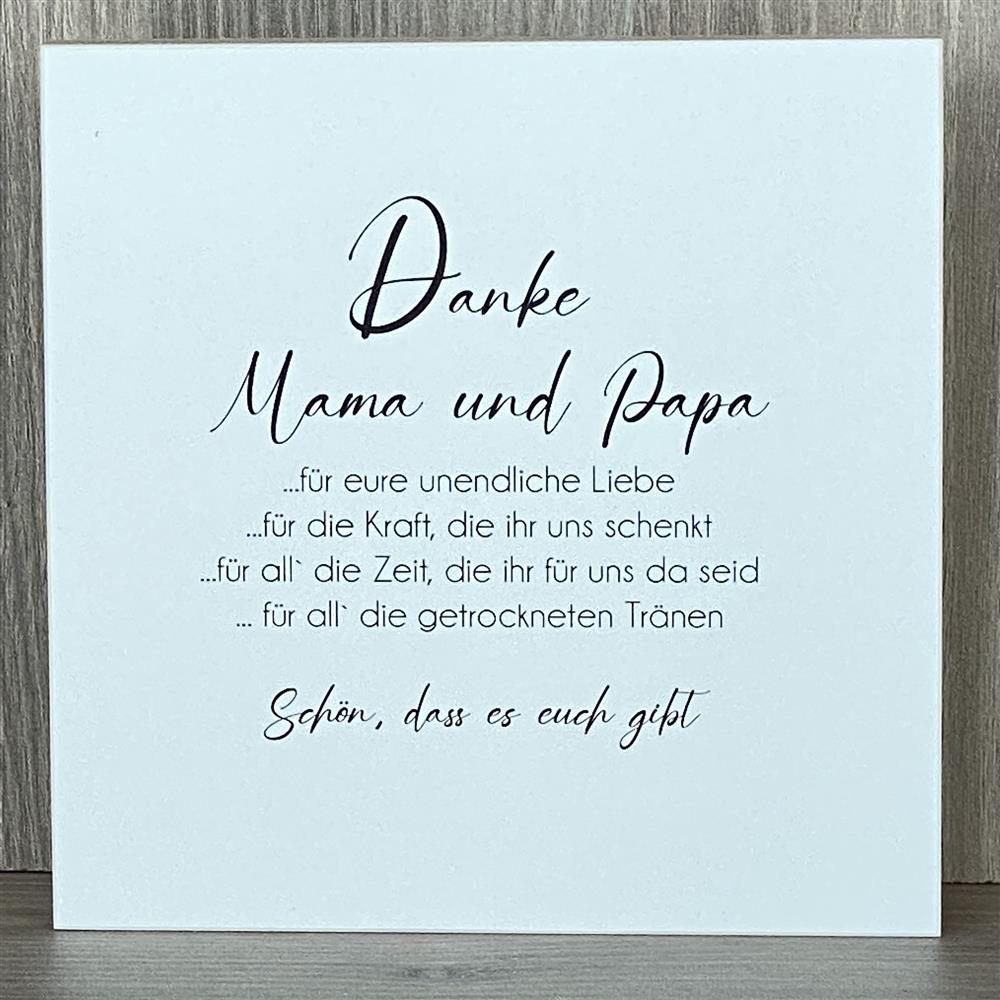 Wooden Block - Danke Mama und Papa