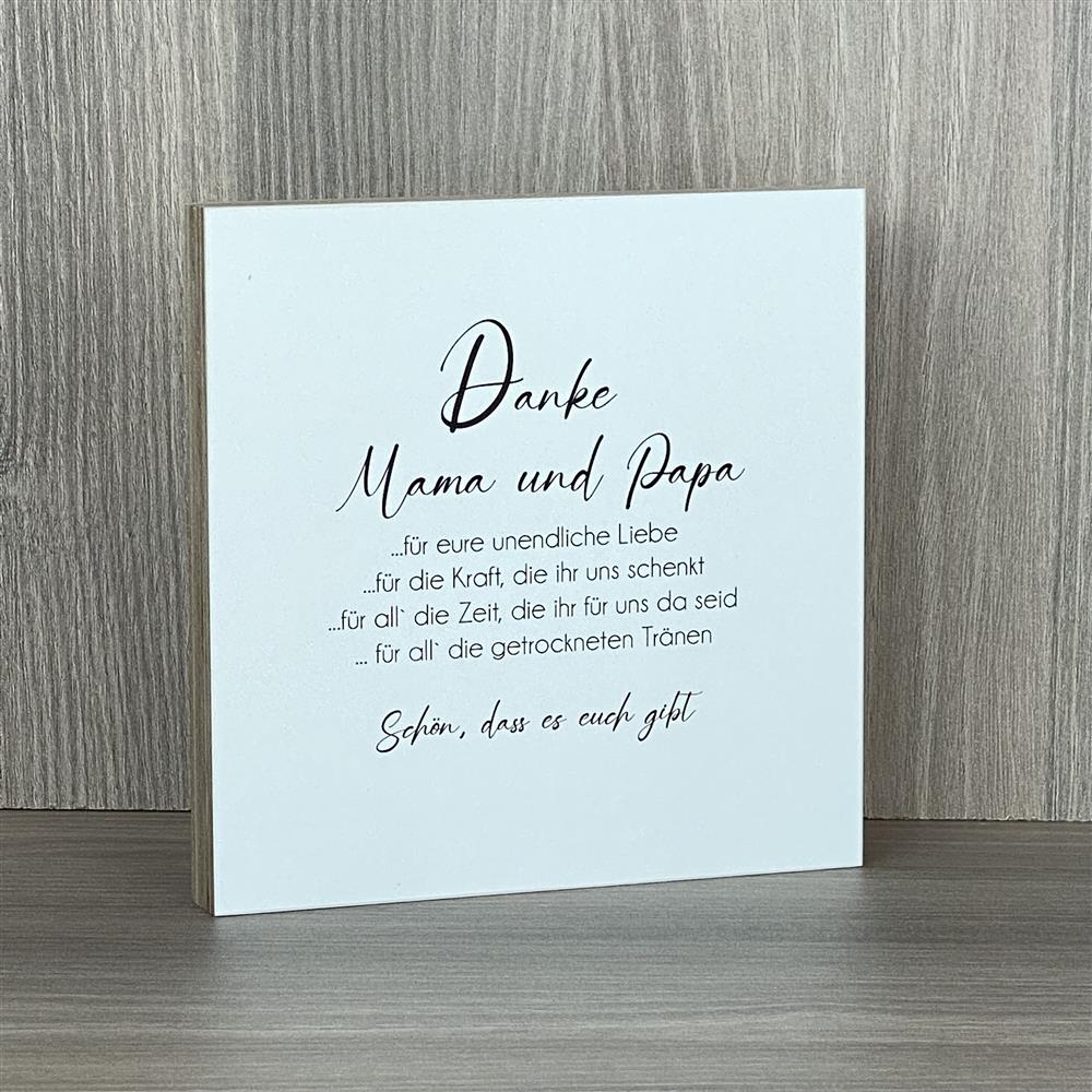 Wooden Block - Danke Mama und Papa
