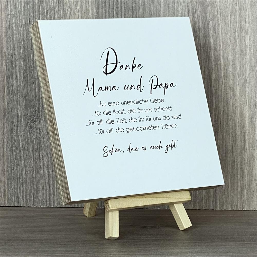 Wooden Block - Danke Mama und Papa