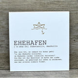 Wooden Block - Ehehafen mit Goldprägung