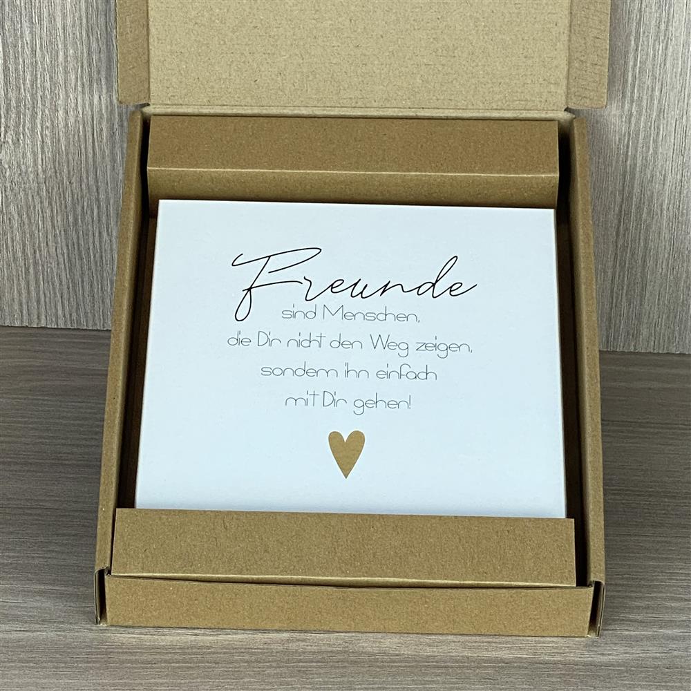 Wooden Block - Freunde mit Goldprägung