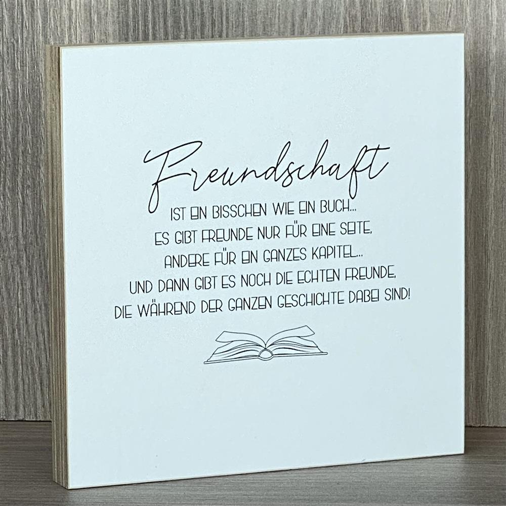 Wooden Block - Freundschaft ist wie ein Buch