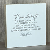 Wooden Block - Freundschaft ist wie ein Buch