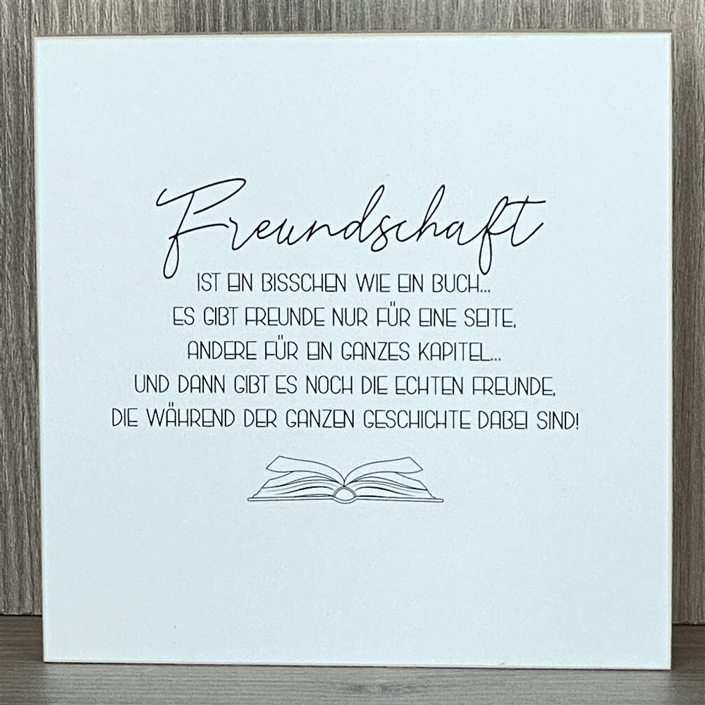 Wooden Block - Freundschaft ist wie ein Buch