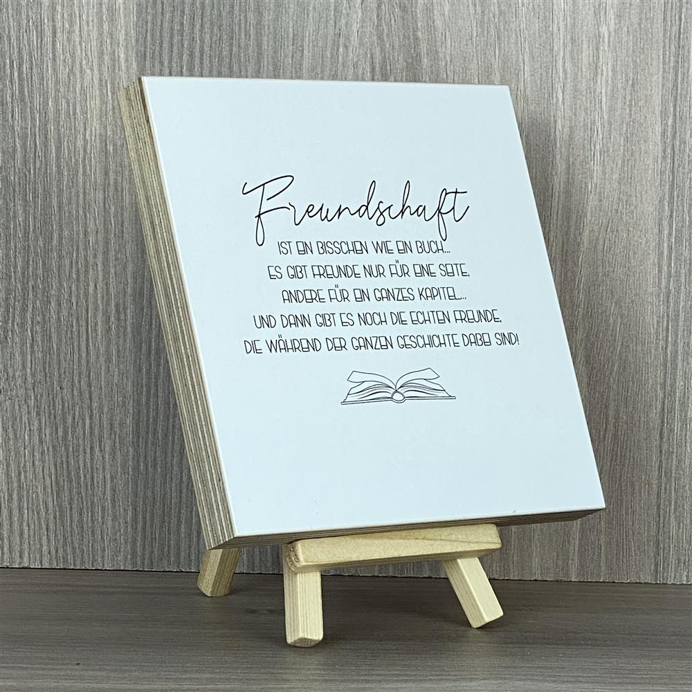Wooden Block - Freundschaft ist wie ein Buch
