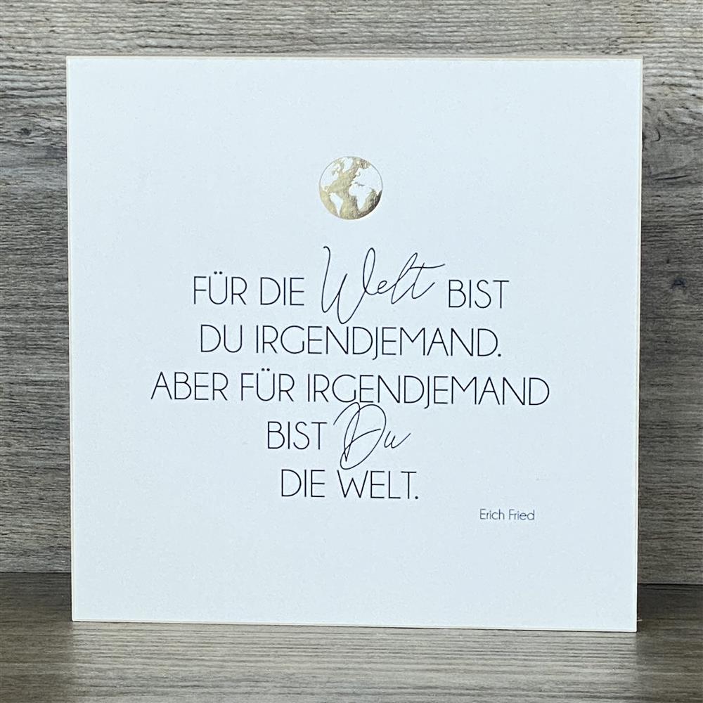 Wooden Block - Für die Welt mit Goldprägung