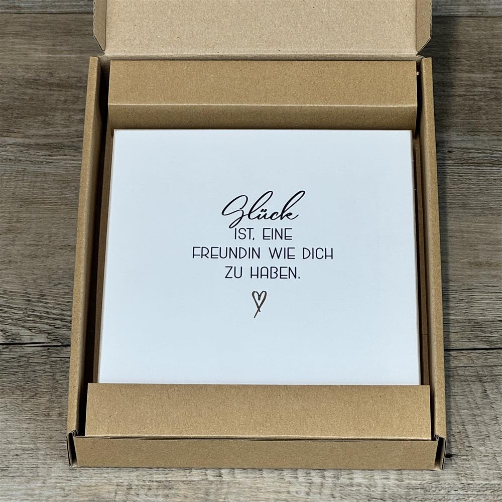 Wooden Block - Glück ist, eine Freundin wie dich zu haben mit Goldprägung