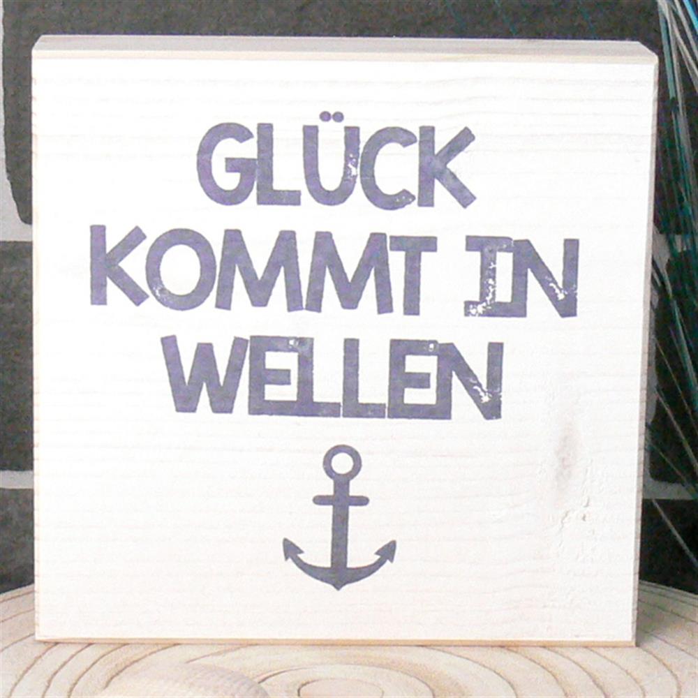 Wooden Block - Glück kommt in Wellen