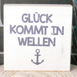 Wooden Block - Glück kommt in Wellen