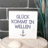 Wooden Block - Glück kommt in Wellen