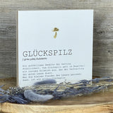 Wooden Block - Glückspilz mit Goldprägung