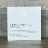 Wooden Block - Glückspilz mit Goldprägung