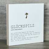 Wooden Block - Glückspilz mit Goldprägung