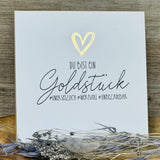 Wooden Block - Goldstück mit Goldprägung