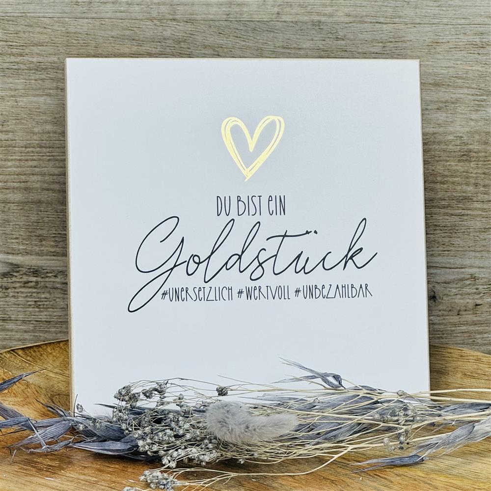 Wooden Block - Goldstück mit Goldprägung