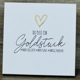 Wooden Block - Goldstück mit Goldprägung