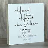 Wooden Block - Hand in Hand