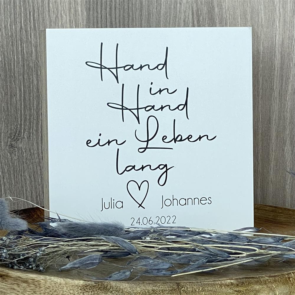 Wooden Block - Hand in Hand